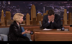 Joan Rivers with Jimmy Fallon on "The Tonight Show" 