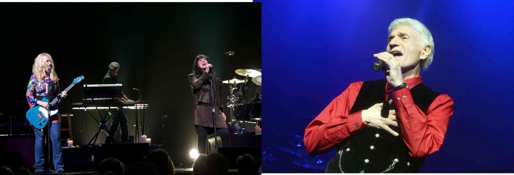 Heart's Nancy Wilson and Ann Wilson (left); Dennis DeYoung (right)