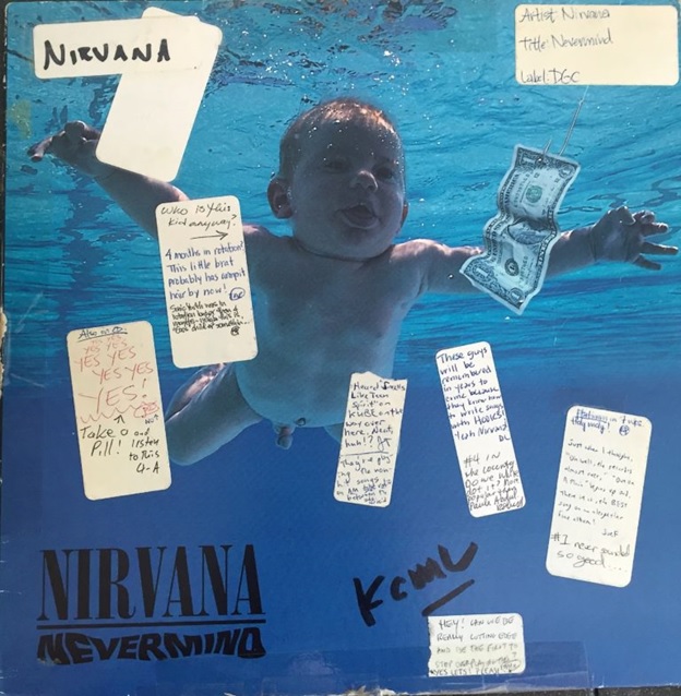 Nirvana Nevermind album cover with DJs' notes