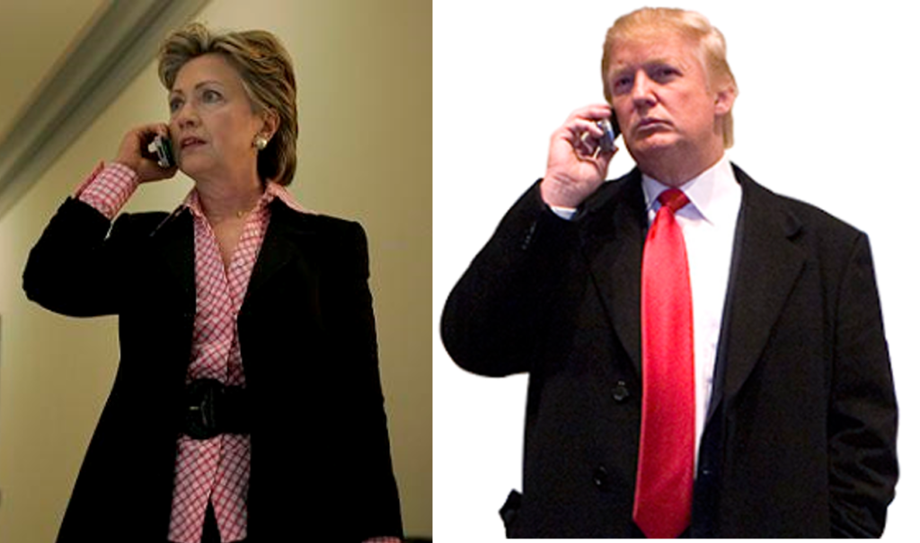 trump-hillary-phones