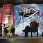 NPR CEO Jarl Mohn and Fred Jacobs at Podcast Movement 2018