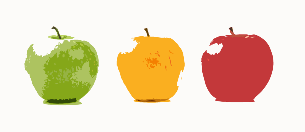 3 apples cutouts