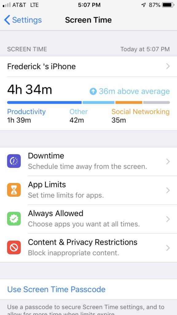 apple screen time