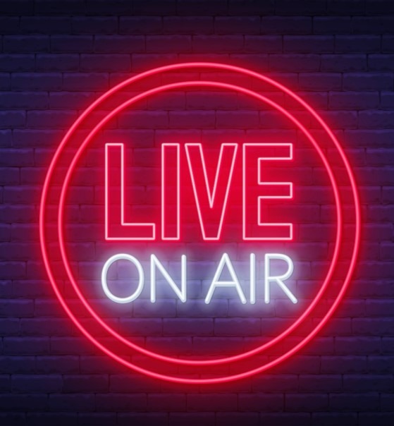 live on air neon square shutterstock