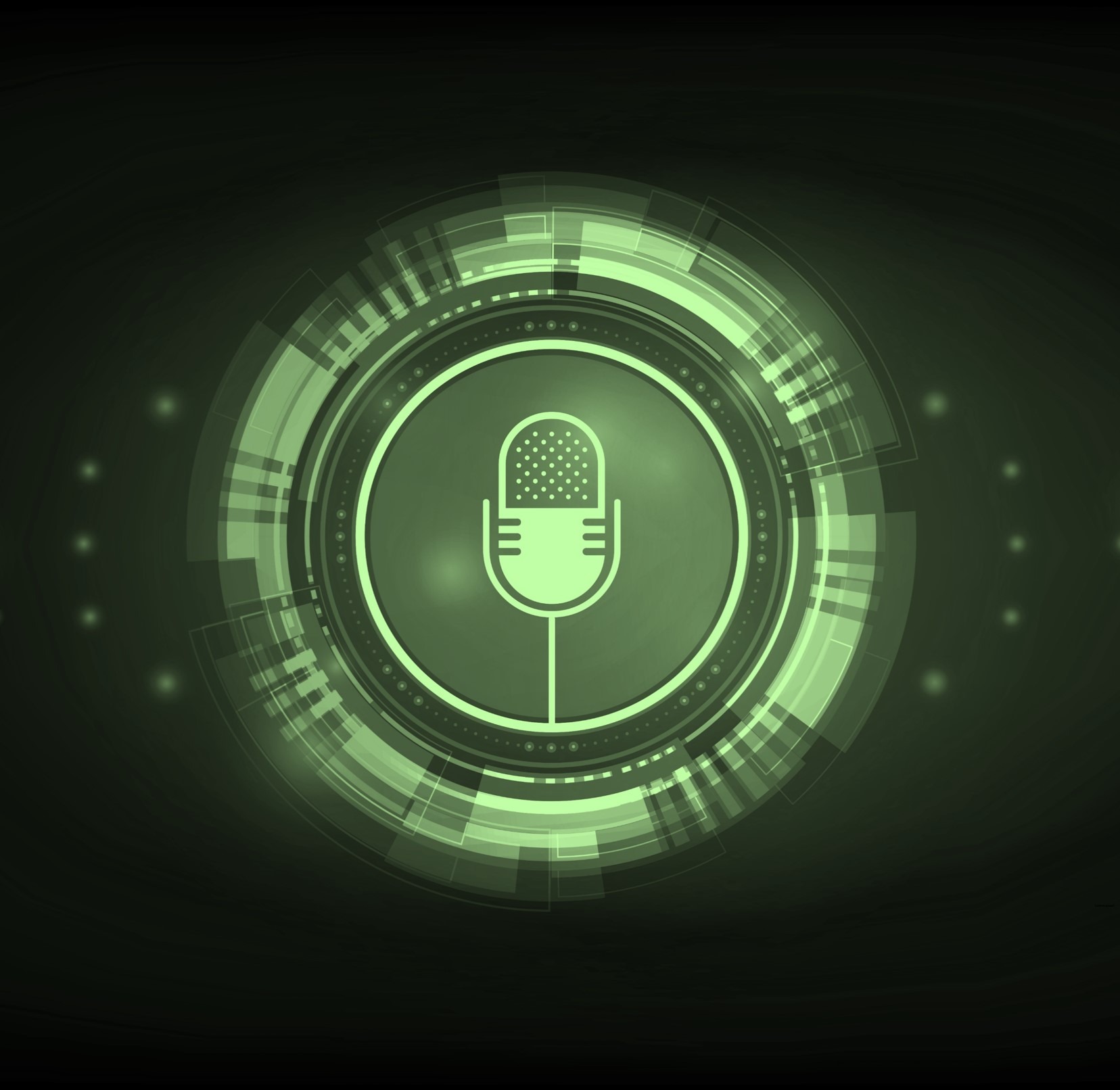 podcasting stylized green