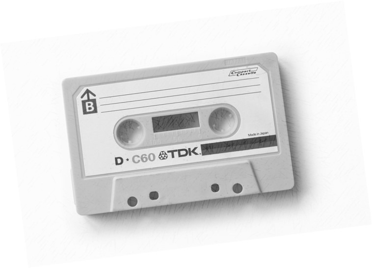 old cassette grey scale tilt