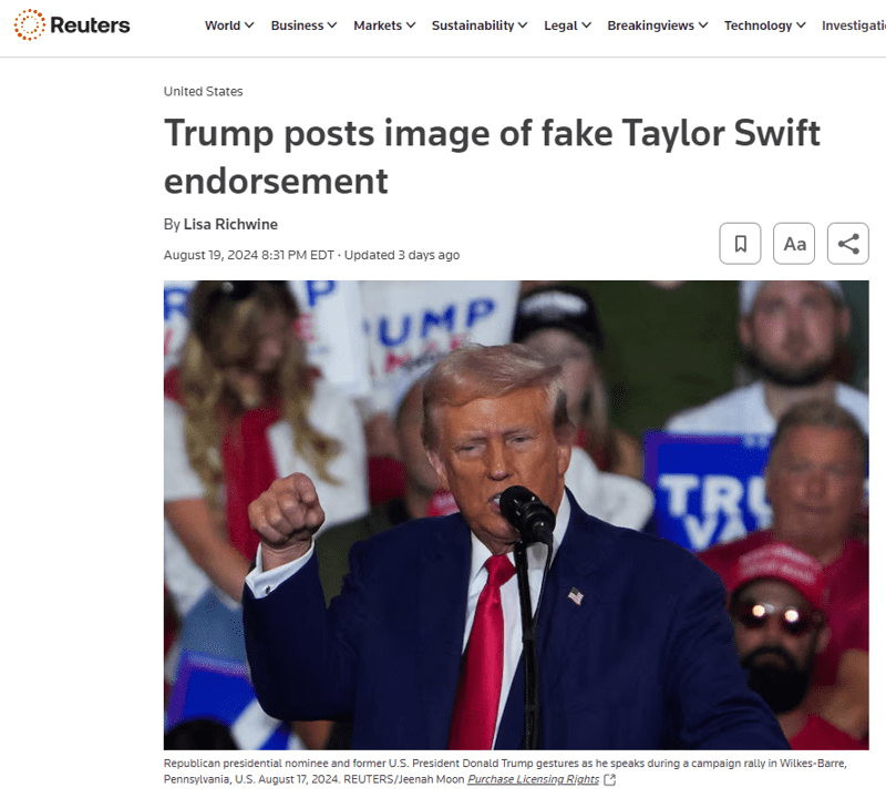 Reuters Trump Tay Tay