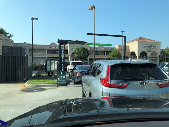 Starbucks Drive Thru Line Via Twitter