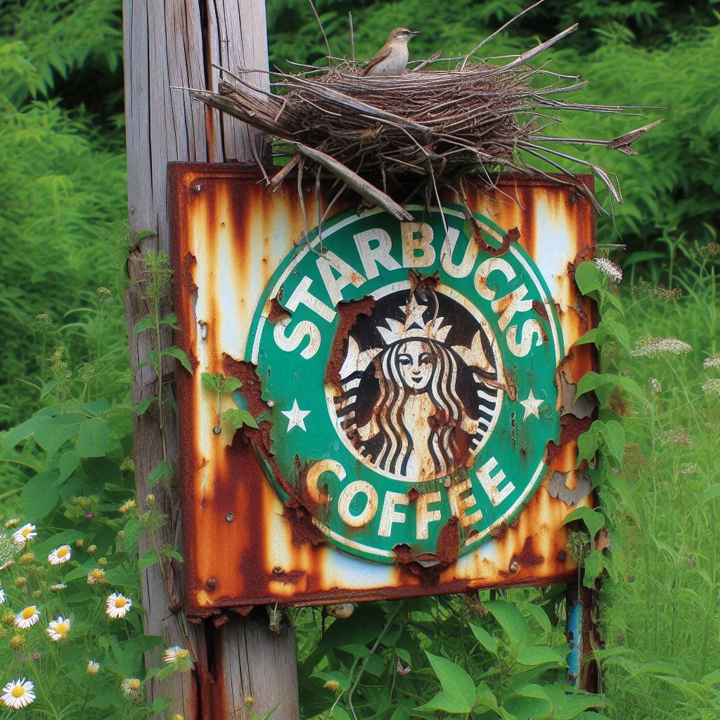 Starbucks Sign Rusting Ai