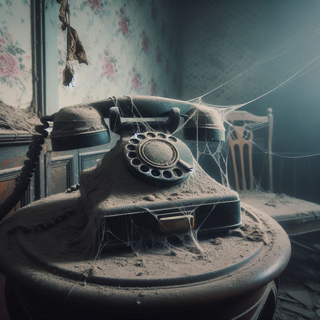 landline phone dust spiderwebs ai